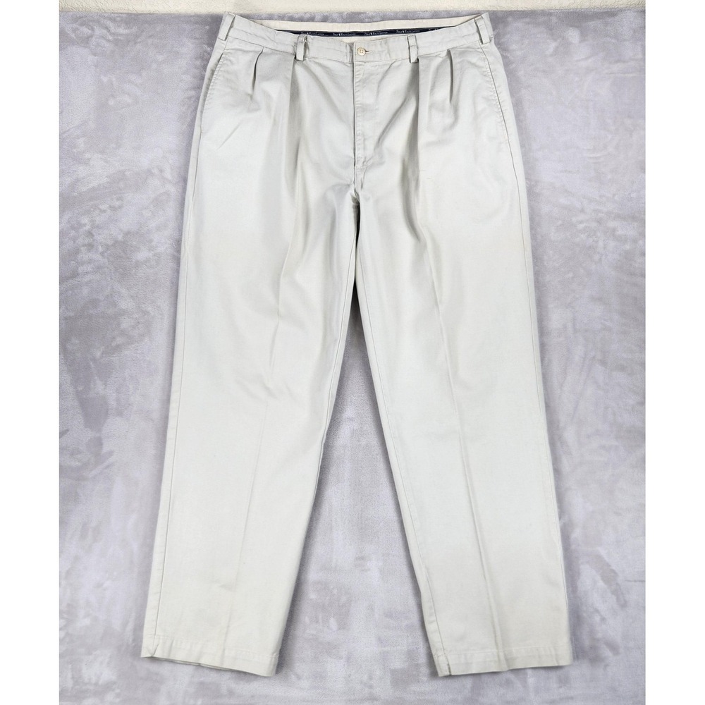 Polo Ralph Lauren Andrew Pants Mens 40x32 Beige Pleated Classic Polo Chino